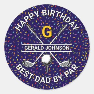 Custom Elegant Golf Party Design Classic Round Sticker