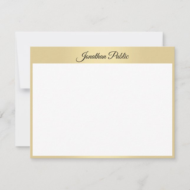 Custom Elegant Hand Gold Script Text Template Flat (Front)