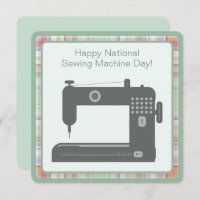 Custom Elegant Happy Sewing Machine Day DIY Art