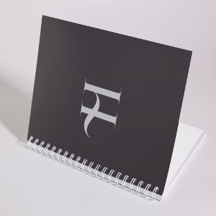 Custom Elegant Initial Name Olive Green Typography Notebook