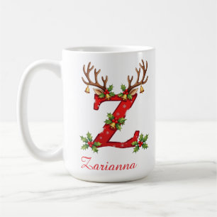 Custom elegant initial Z merry Christmas Coffee Mug