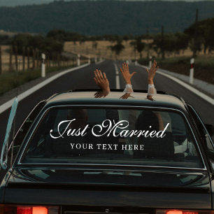 Custom Elegant Just Married Car Wedding Banner