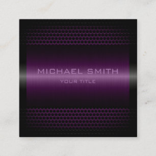 Custom Elegant Lavender Stainless Metal Square Business Card