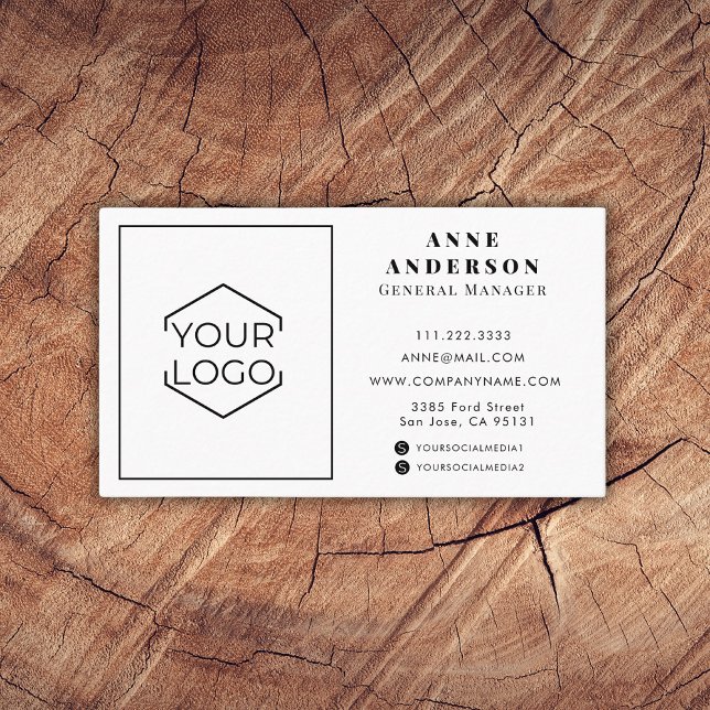 Custom Elegant Logo Professional White Business Card (Creator Uploaded)