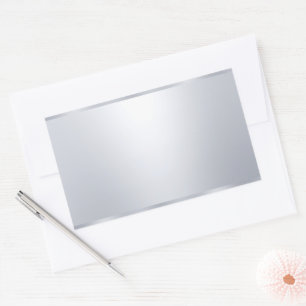 Custom Elegant Look Faux Silver Blank Template Rectangular Sticker