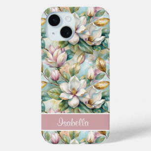 Custom Elegant Magnolias iPhone 15 Case