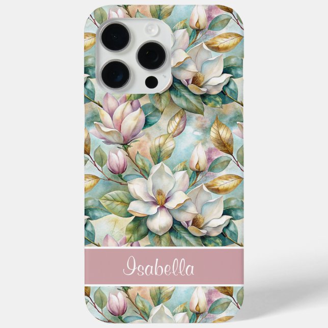 Custom Elegant Magnolias Case-Mate iPhone Case (Back)