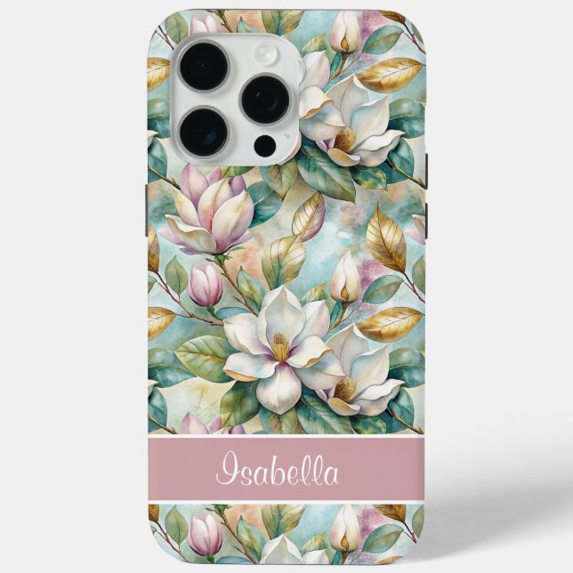 Custom Elegant Magnolias Case-Mate iPhone Case (Back)