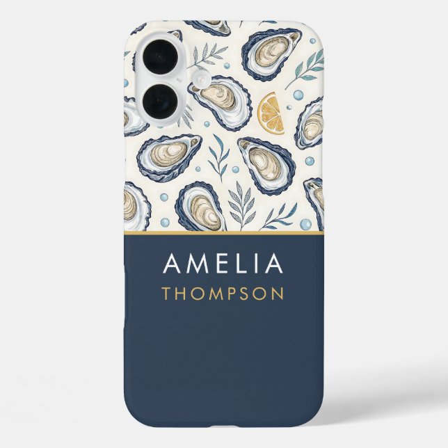 Custom Elegant Marine Oysters Case-Mate iPhone Case (Back)