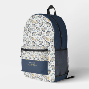 Custom Elegant Marine Oysters Printed Backpack