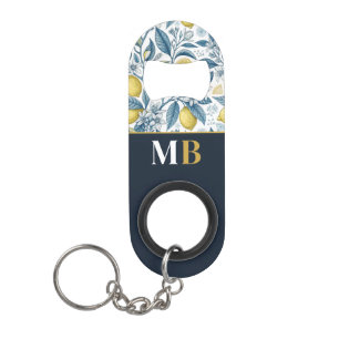 Custom Elegant Mediterranean Lemon Botanical Navy