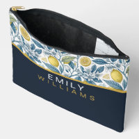 Custom Elegant Mediterranean Lemon Botanical Navy