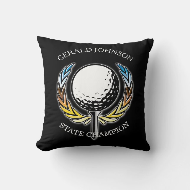 Custom Elegant Minimalist Golf Monogram Design Cushion (Front)