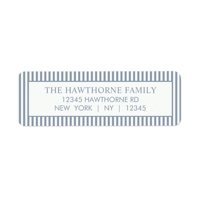 Custom Elegant Minimalist Stripe Return Address (Front)