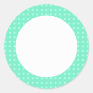 Custom Elegant Mint Green Colour Template Blank Classic Round Sticker