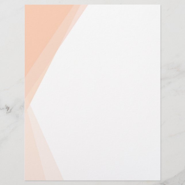 Custom Elegant Modern Apricot White Colour Blank Custom Letterhead (Front)
