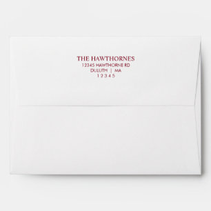Custom Elegant Modern Burgundy Red White Stripe Envelope