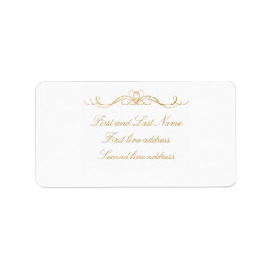 Custom Elegant Modern Gold & White Address Label