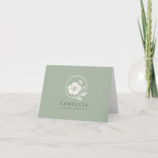Custom Elegant Modern Head Spa Folded Note Card (Front)