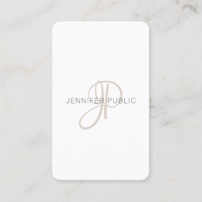 Custom Elegant Modern Monogram Design Template Business Card (Front)