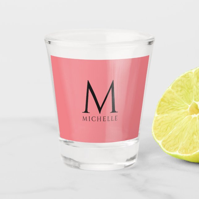 Custom Elegant Modern Monogram Template Plain Shot Glass (Front)