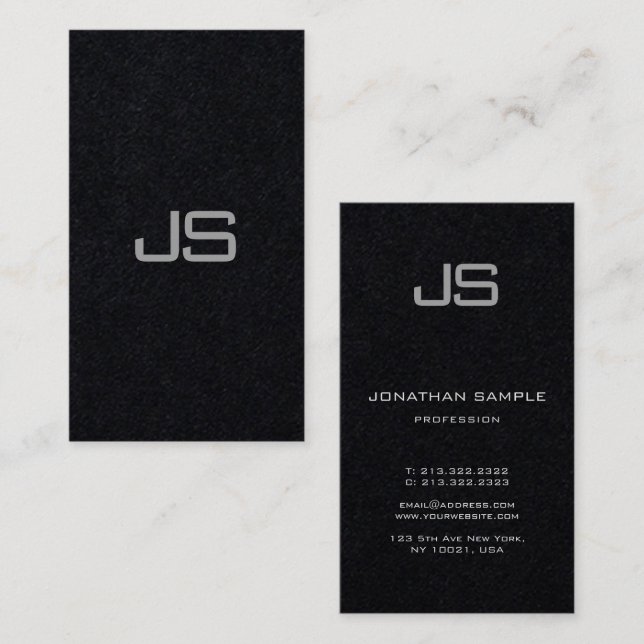 Custom Elegant Modern Monogrammed Template Business Card (Front/Back)