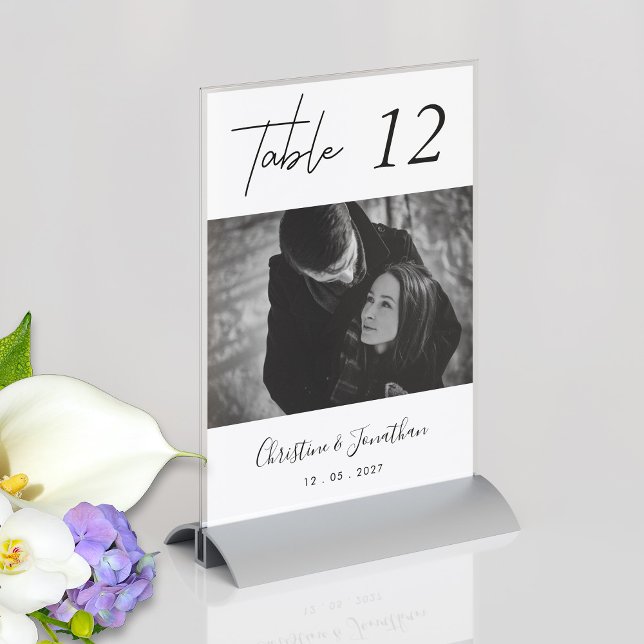 Custom Elegant Modern Photo Wedding Table Number (Custom Elegant Modern Photo Wedding Table Number)