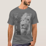 Custom Elegant Modern Pop Art Lion Head Mens T-Shirt<br><div class="desc">Custom Elegant Modern Pop Art Lion Head Template Add Your Own Text Men's Basic Dark Grey Dark T-Shirt.</div>