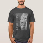 Custom Elegant Modern Pop Art Lion Head Men's T-Shirt<br><div class="desc">Custom Elegant Modern Pop Art Lion Head Template Add Your Own Text Men's Basic Charcoal Heather Dark T-Shirt.</div>