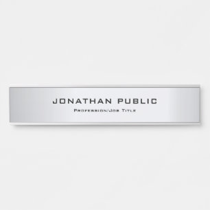 Custom Elegant Modern Silver Template Trendy Door Sign