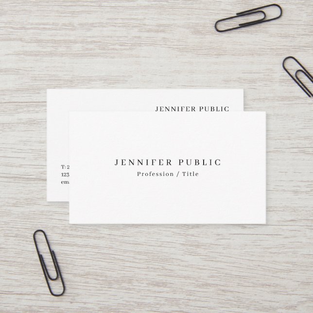 Custom Elegant Modern Simple Design Template Cute Business Card (Front/Back In Situ)