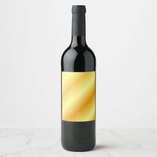 Custom Elegant Modern Template Trendy Gold Look Wine Label (Front)