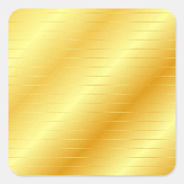 Custom Elegant Modern Trendy Template Gold Look Square Sticker (Front)