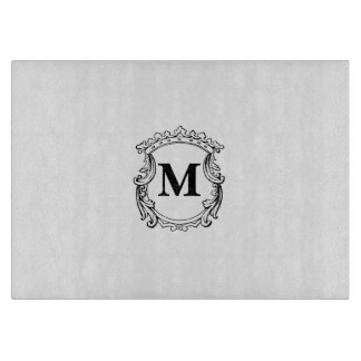 Custom Elegant Monogram Crest Cutting Board