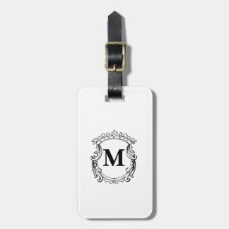 Custom Elegant Monogram Crest Luggage Tag