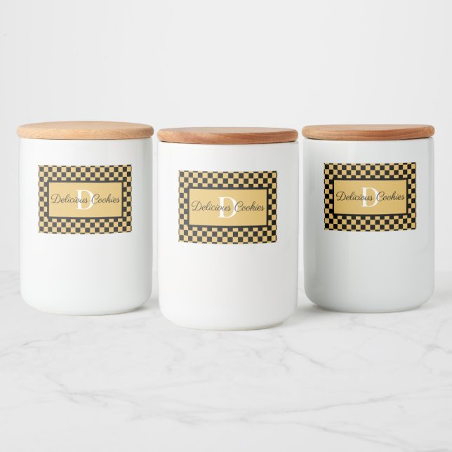 Custom Elegant Monogram Food Label for Events (Bottles)