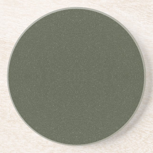 Custom Elegant Moss Green Noise Sandstone Coaster (Front)