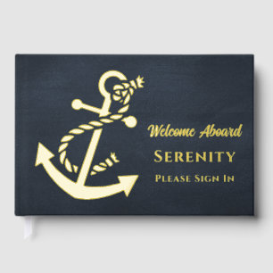 Custom Elegant Nautical Ship Guest Book