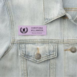 Custom Elegant Pharmacist Pharmacy Staff Employee Name Tag