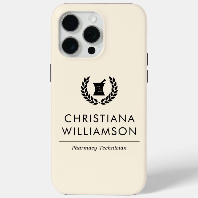 Custom Elegant Pharmacist Pharmacy Tech Staff Case-Mate iPhone Case (Back)