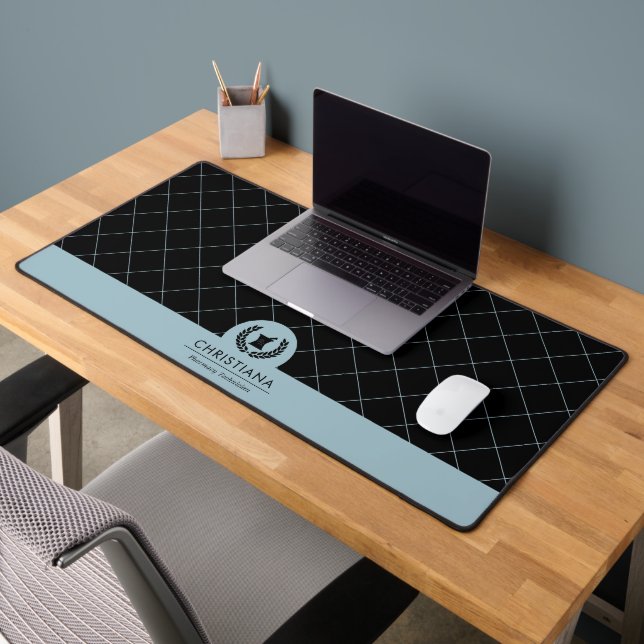 Custom Elegant Pharmacist Pharmacy Tech Staff  Desk Mat (Office 2)