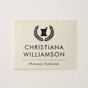 Custom Elegant Pharmacist Pharmacy Tech Staff Jigsaw Puzzle