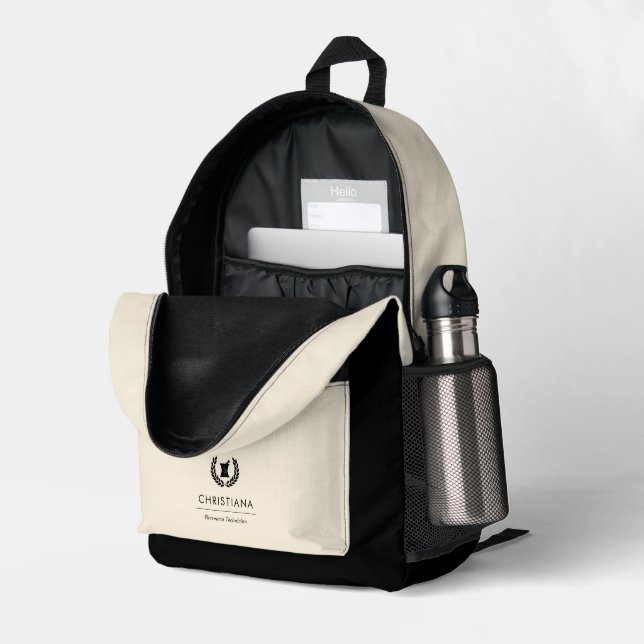 Custom Elegant Pharmacist Pharmacy Tech Staff Printed Backpack (Back Corner Right (Open))