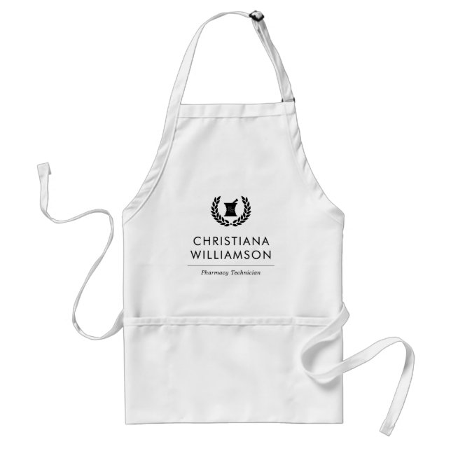 Custom Elegant Pharmacist Pharmacy Tech Staff Standard Apron (Front)
