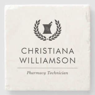 Custom Elegant Pharmacist Pharmacy Tech Staff Stone Coaster