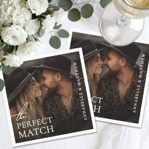Custom Elegant Photo Wedding Napkin