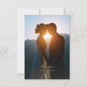 custom elegant photo wedding thank you card