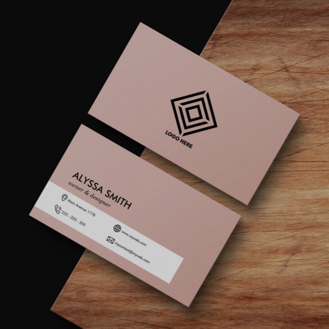 Custom Elegant Pink Simple Minimal Modern Luxury Business Card (Creator Uploaded)