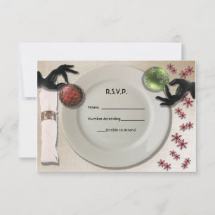 Custom Elegant Place Setting Holiday RSVP Cards