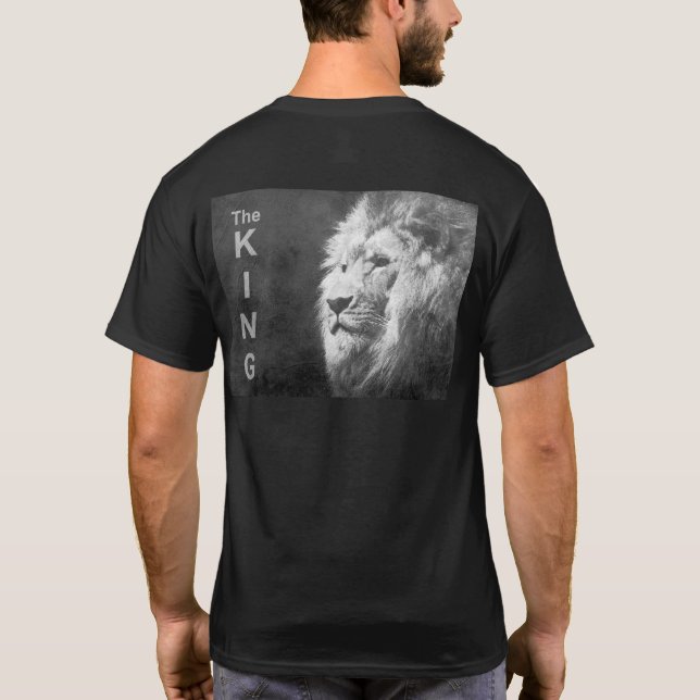 Custom Elegant Pop Art Lion Head Template Mens T-Shirt (Back)